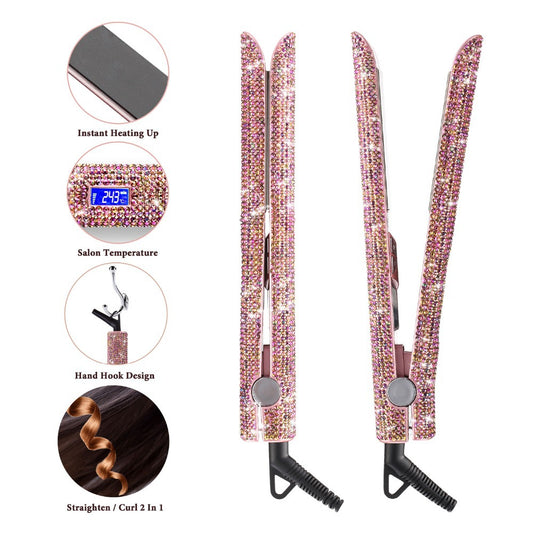 Titanium Plate Glitter Hair Straightener & Curler